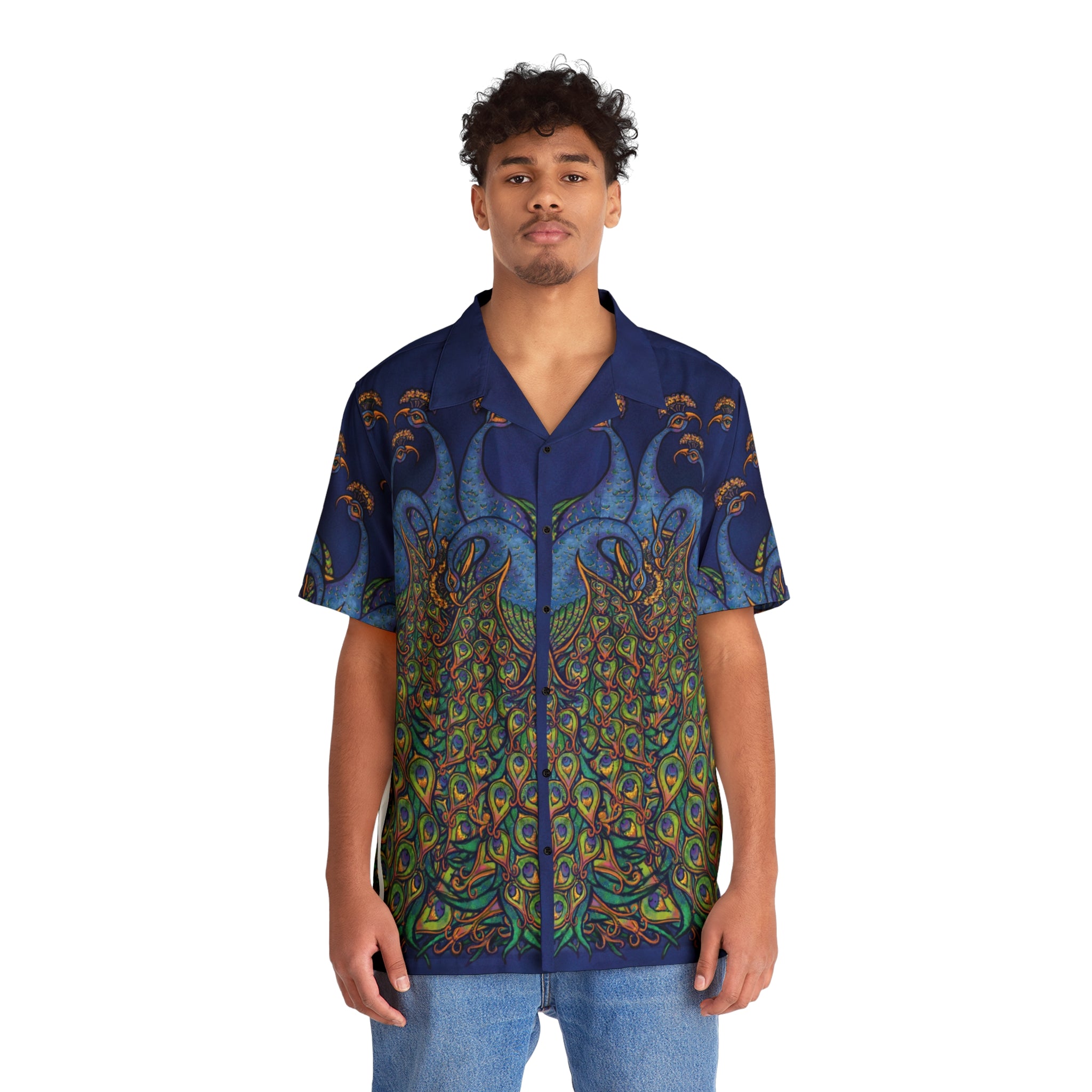 Peacock Love Hawaiian Shirt — Bold Art Print