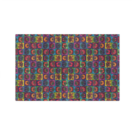 Retro Heirloom Tomato Pattern Tea Towel — Colorful Microfiber Kitchen Towel