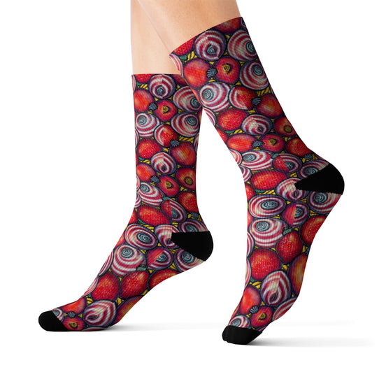Colorful Psychedelic Circles Pattern Socks