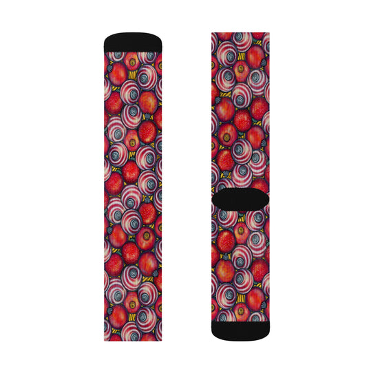 Colorful Psychedelic Circles Pattern Socks