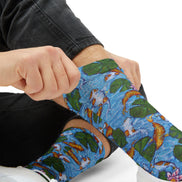 Tomatoes squared Pop Art Sublimation Socks — Colorful Retro Pattern Crew Socks
