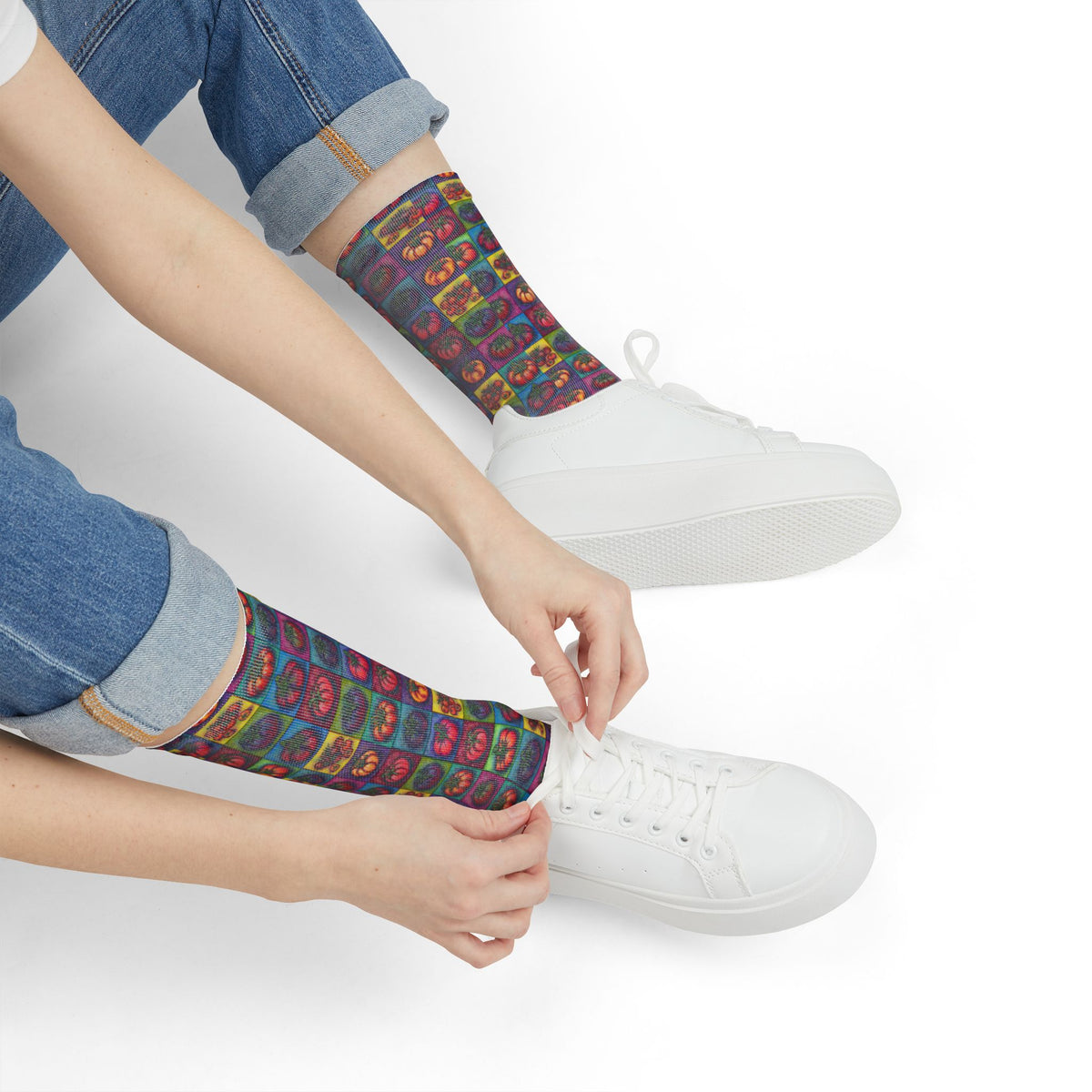 Tomato Squared Art Crew Socks
