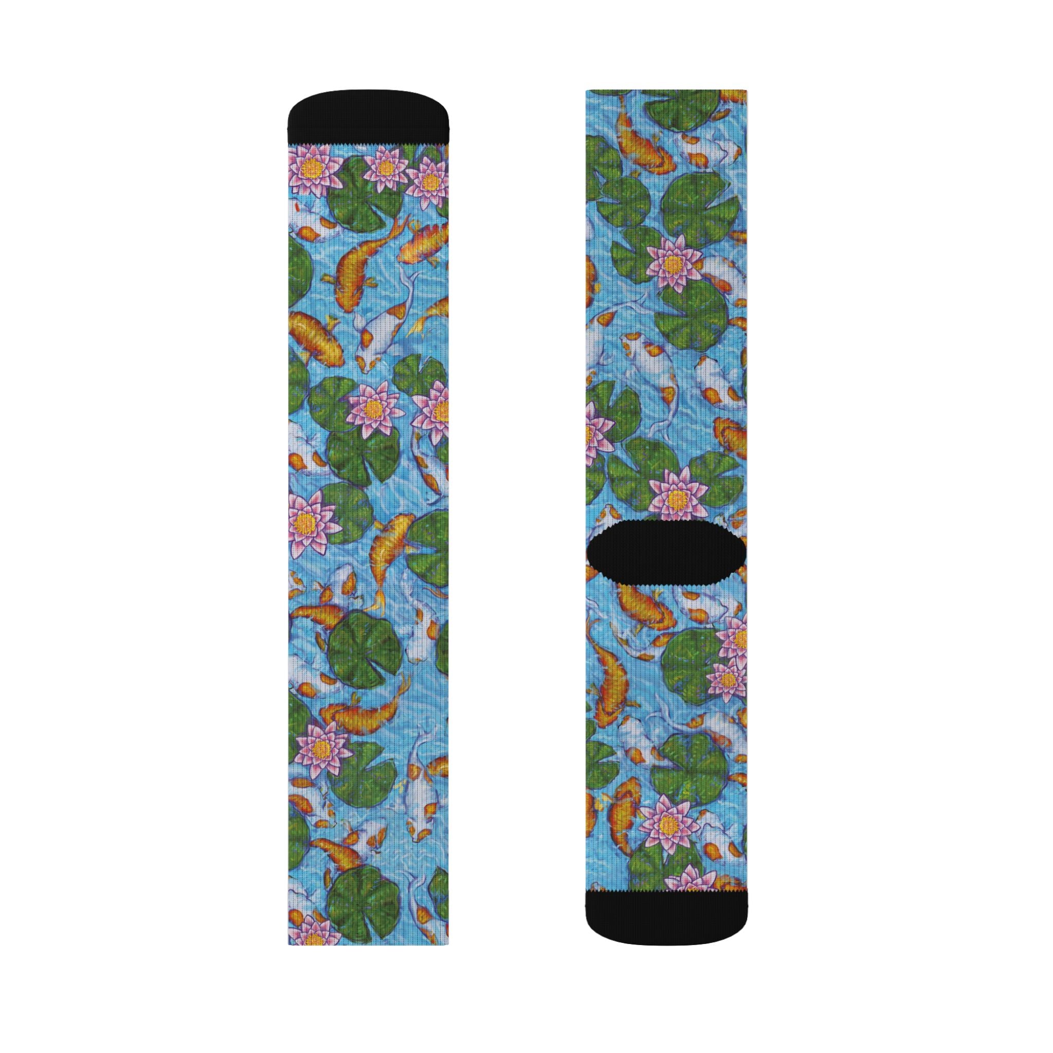 Tomatoes squared Pop Art Sublimation Socks — Colorful Retro Pattern Crew Socks