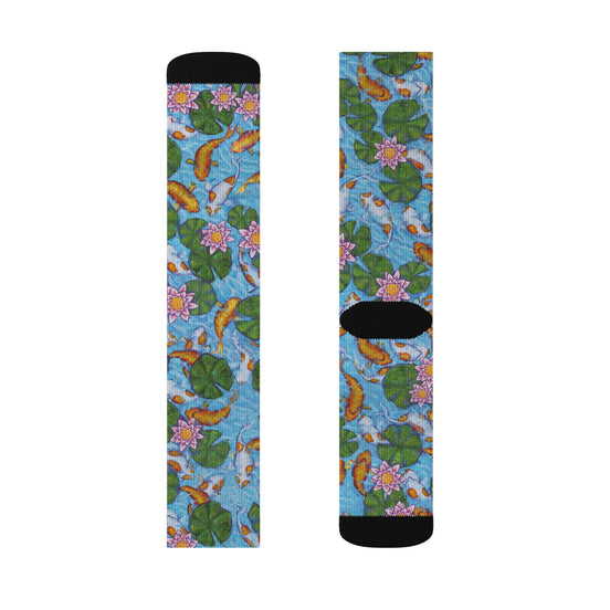Koi Pond Art Crew Socks