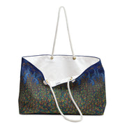 Peacock Print Weekender Bag — Vibrant Boho Travel Tote