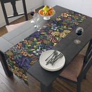 Fruit Harvest Table Runner — Colorful Botanical Cotton-Poly Table Decor