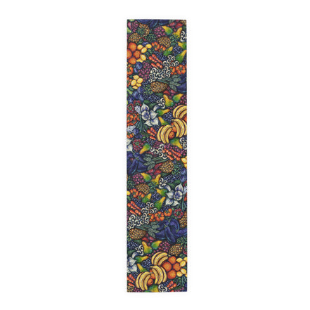 Fruit Harvest Table Runner — Colorful Botanical Cotton-Poly Table Decor