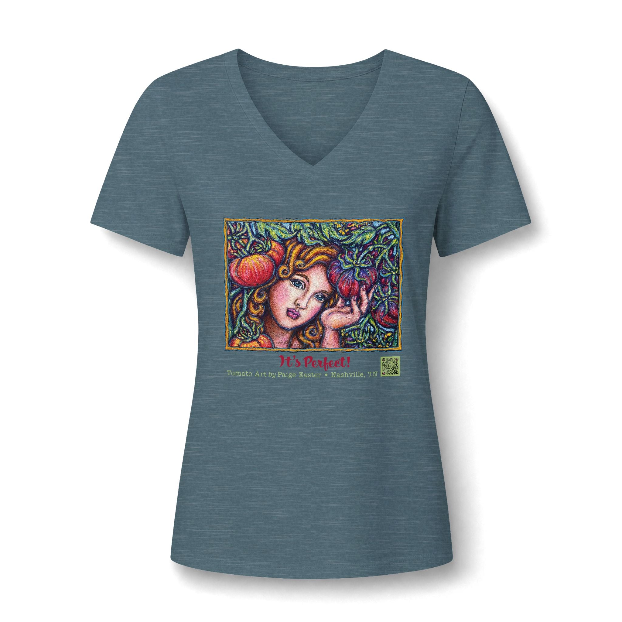 Women's V-Neck Tee — 'It's Perfect' Autumn Art Graphic