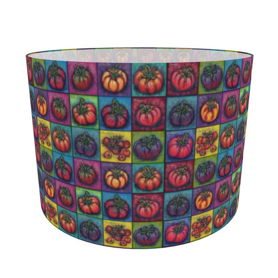 "Tomato Squared" Drum Lamp Shade