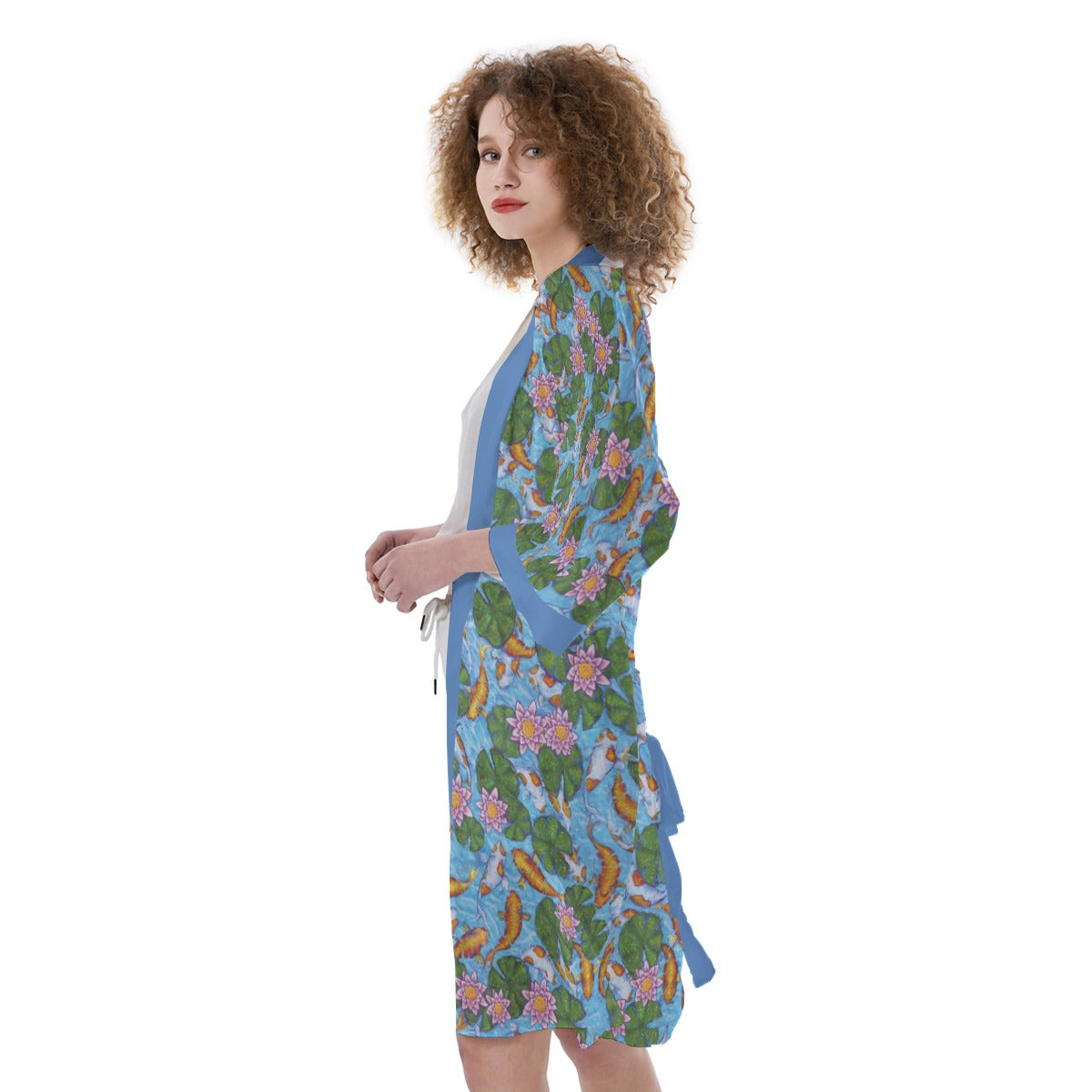 All-Over Print Women's Satin Kimono Robe