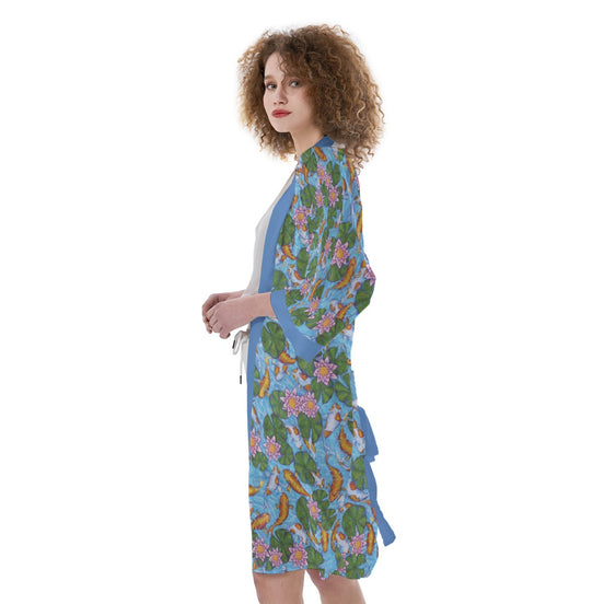 All-Over Print Women's Satin Kimono Robe