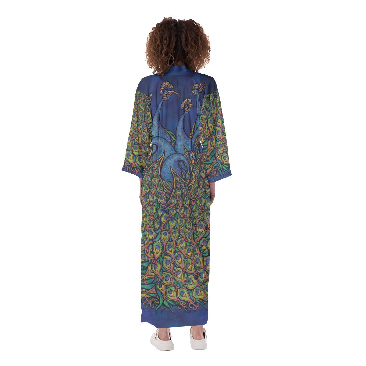 All-Over Print Women's Long Satin Kimono Robe
