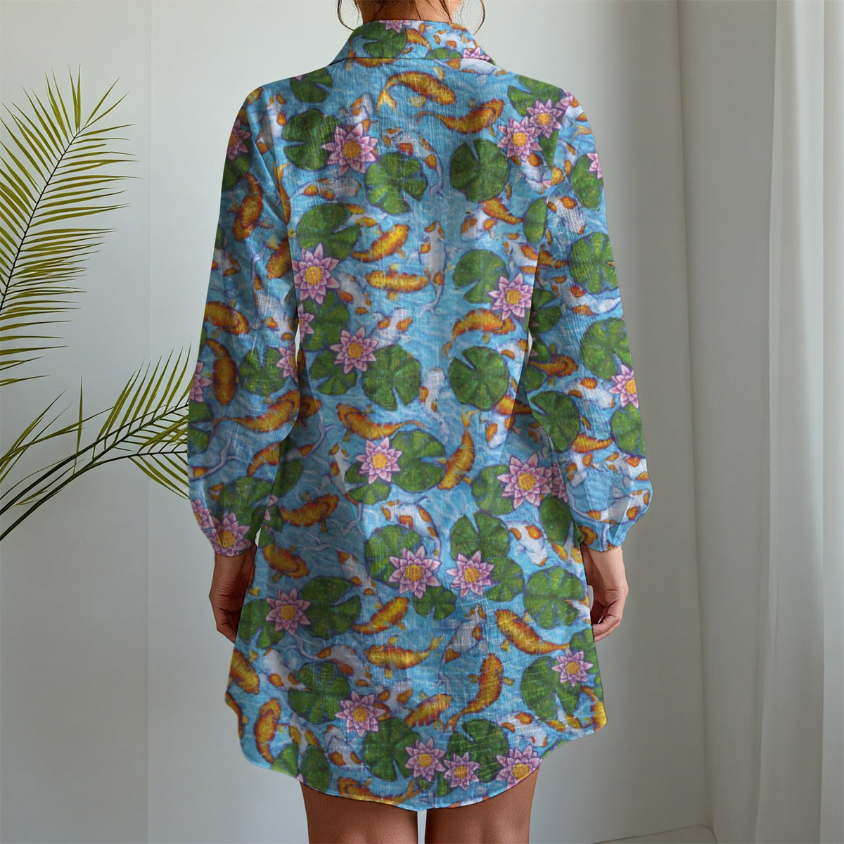 All-Over Print Women's Long Sleeve Shirt Dress