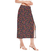 All-Over Print Women's High Slit Long Skirt