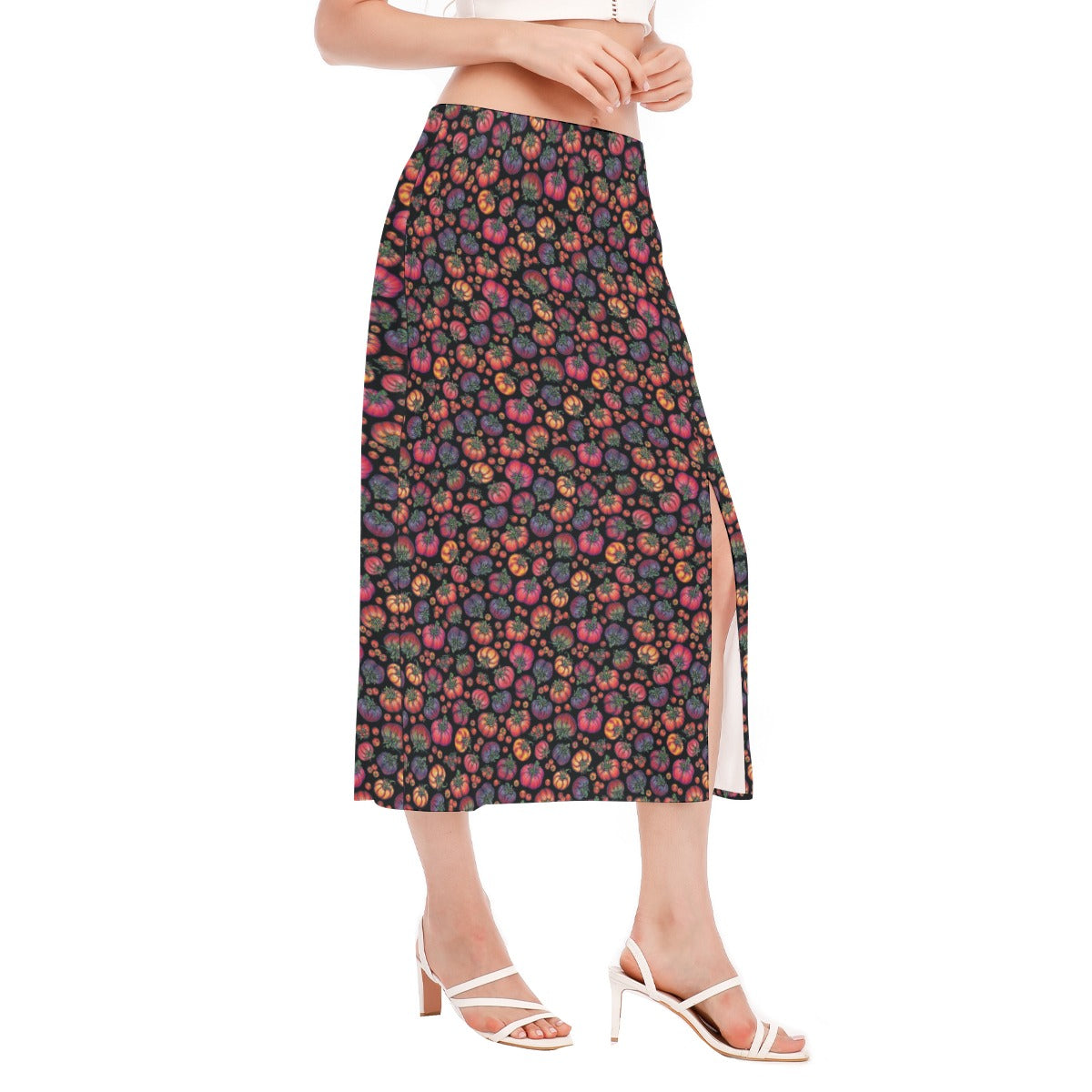 All-Over Print Women's High Slit Long Skirt
