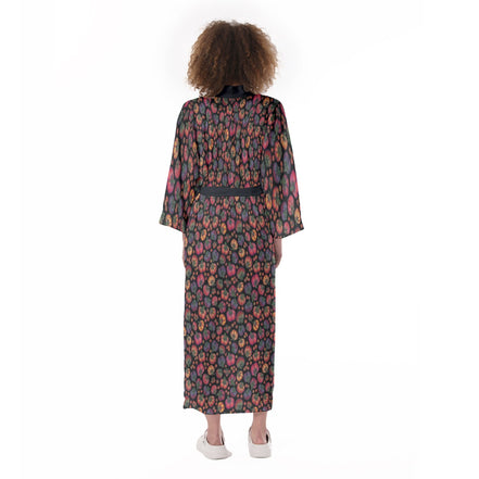 All-Over Print Women's Satin Kimono Long Robe