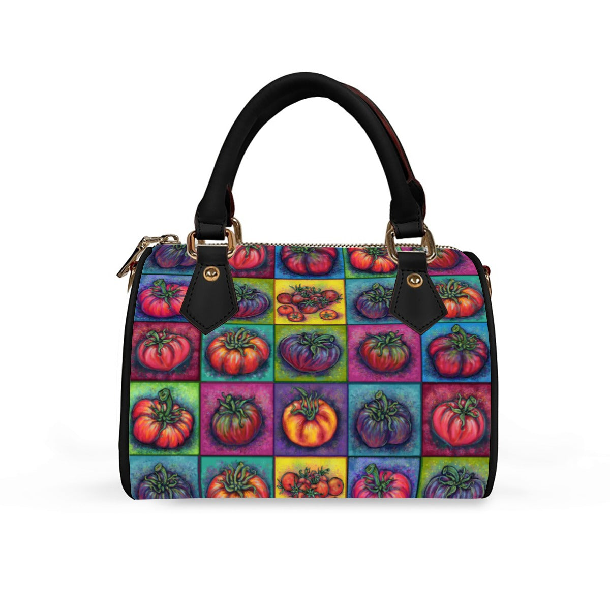 Classic Barrel-Shaped PU Leather Handbag