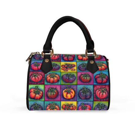 Classic Barrel-Shaped PU Leather Handbag