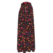 Heirloom Tomato Print Women's Maxi Chiffon Skirts With Lining