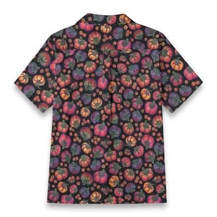Heirloom Tomatoes Print Men's Casual Hawaiian Short Sleeve Shirt | 140GSM Slub Cotton