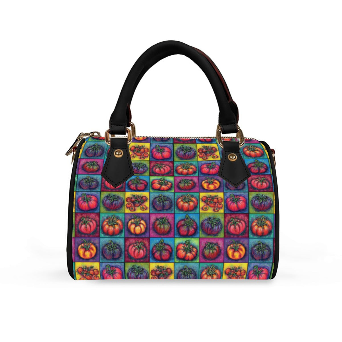 Classic Barrel-Shaped PU Leather Handbag