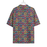 Tomatoes In Colorful Squares Men's Hawaiian Rayon Shirt | 115GSM Rayon