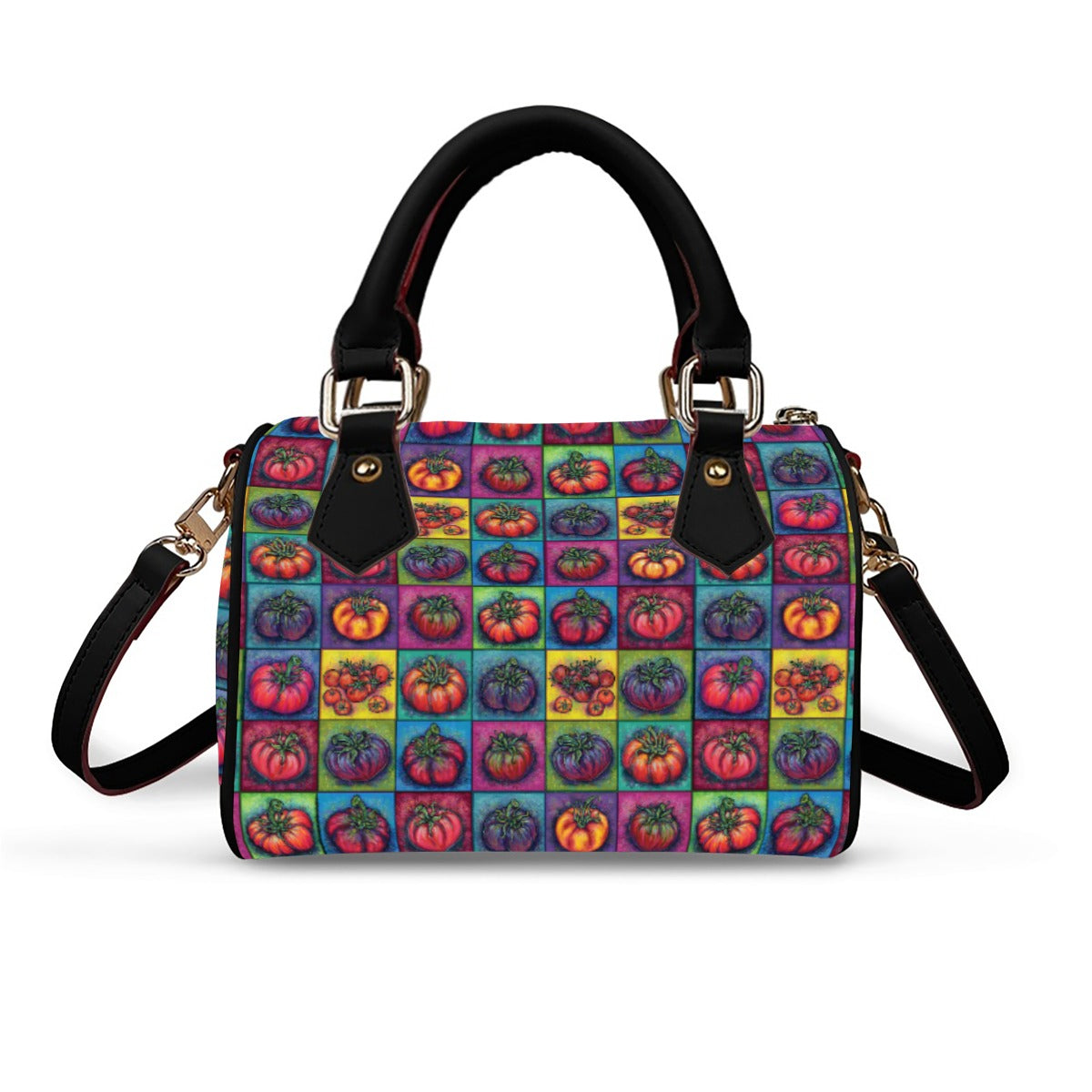 Classic Barrel-Shaped PU Leather Handbag