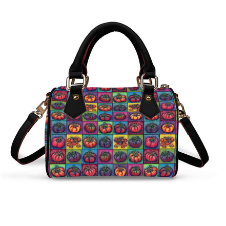 Classic Barrel-Shaped PU Leather Handbag