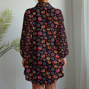 Heirloom Tomato Love Print Women's Long Sleeve Shirt Dress