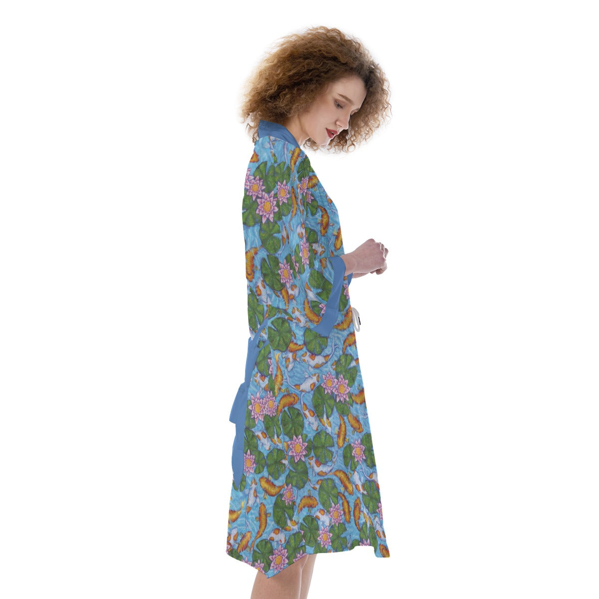 All-Over Print Women's Satin Kimono Robe