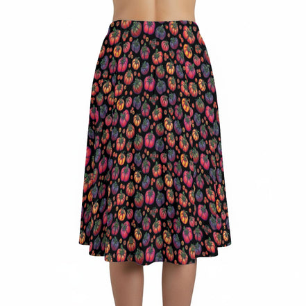 "Heirloom Tomato Love" Midi Skirt with Pockets