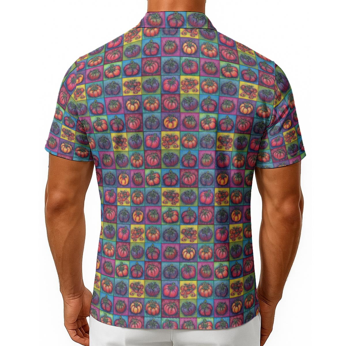 All-Over Print Men's Hawaiian Shirt With Button Closure