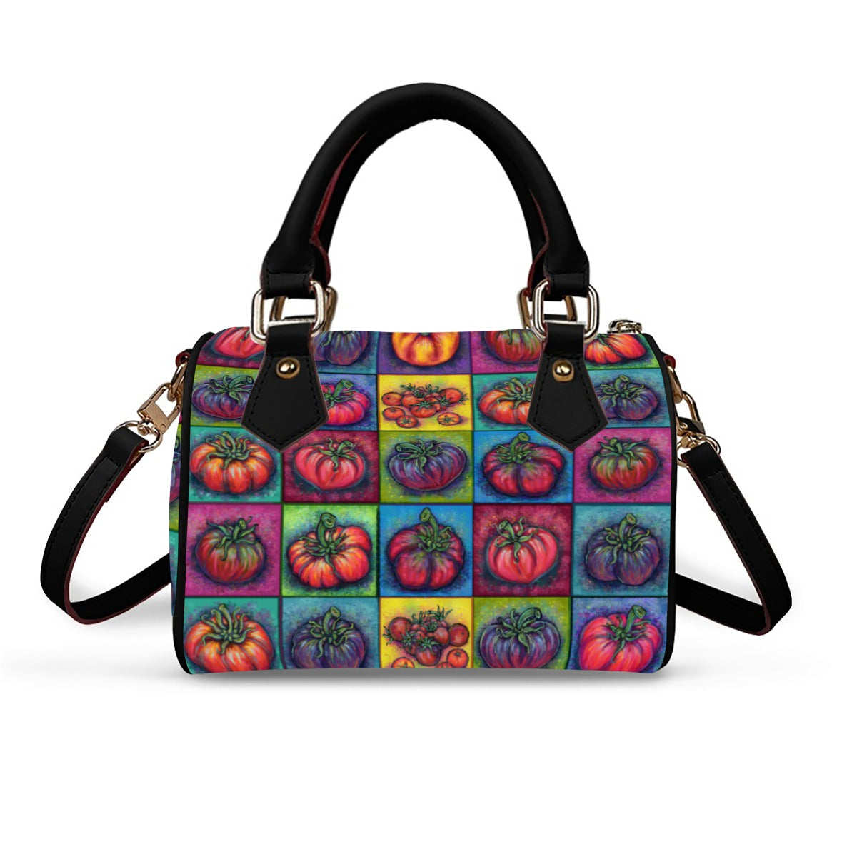 Classic Barrel-Shaped PU Leather Handbag