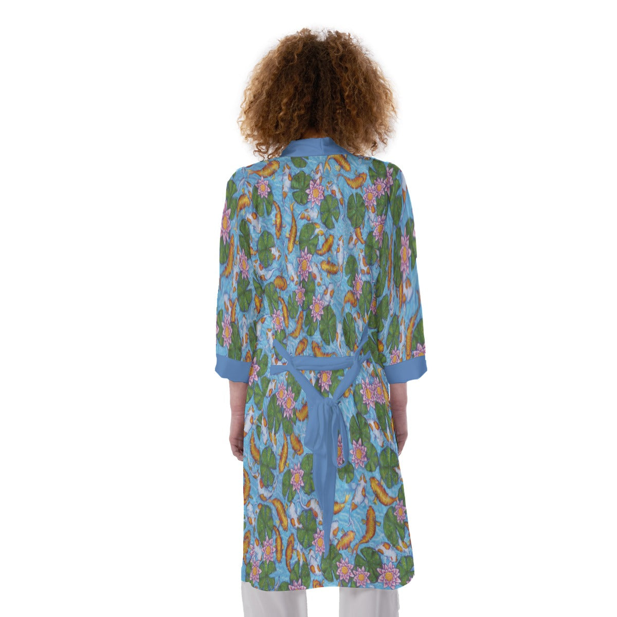 All-Over Print Women's Satin Kimono Robe