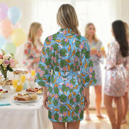 Koi Pond Print Women's Satin Wedding Robe