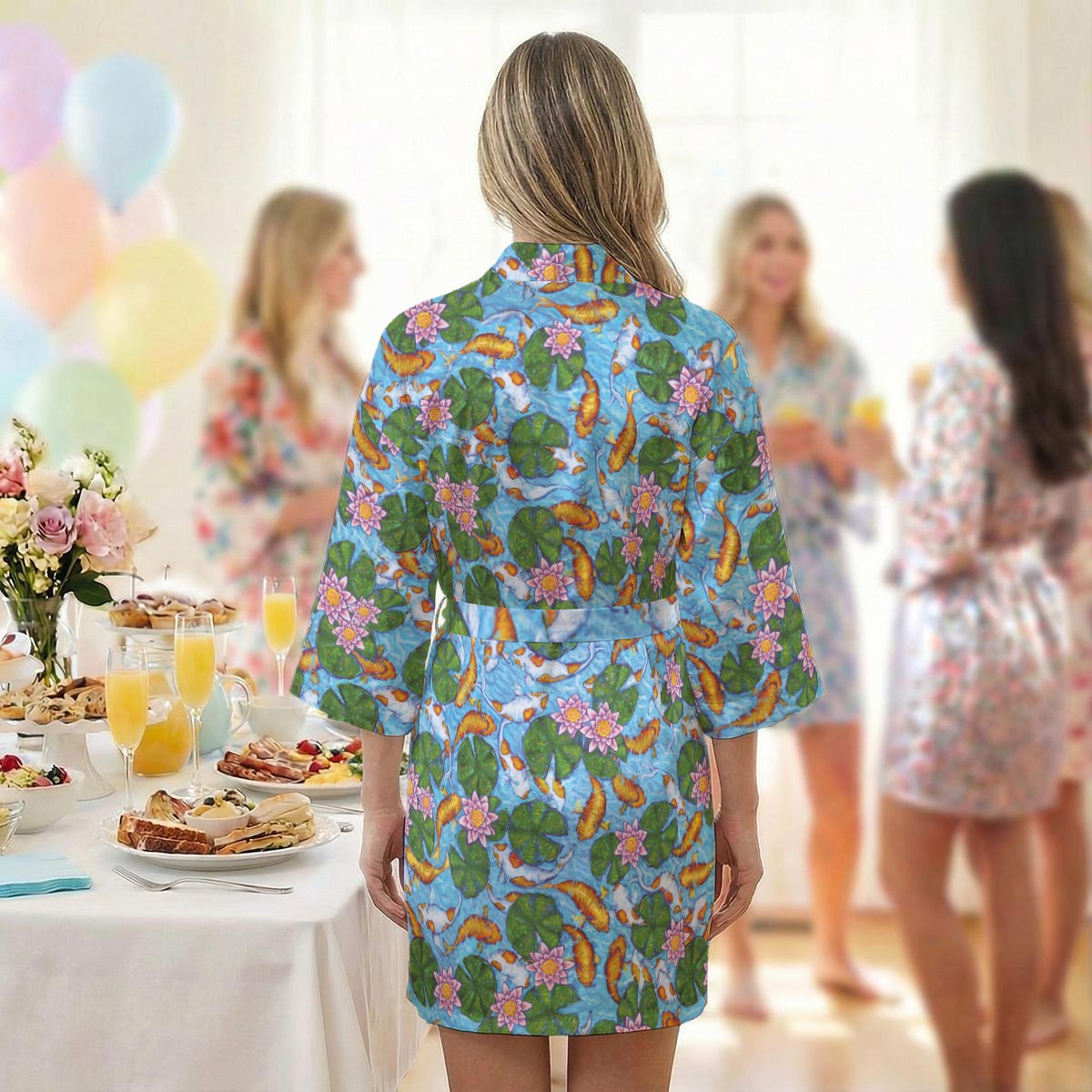 All-Over Print Women's Satin Wedding Robe