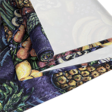 Fruit Harvest Table Runner — Colorful Botanical Cotton-Poly Table Decor