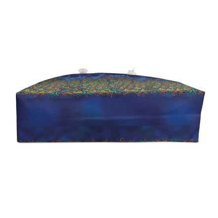 Peacock Print Weekender Bag — Vibrant Boho Travel Tote