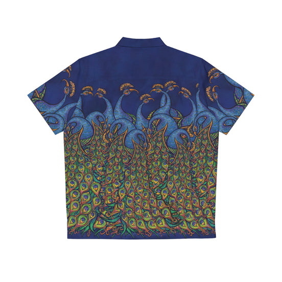Peacock Wave Hawaiian Shirt — Bold Art Print