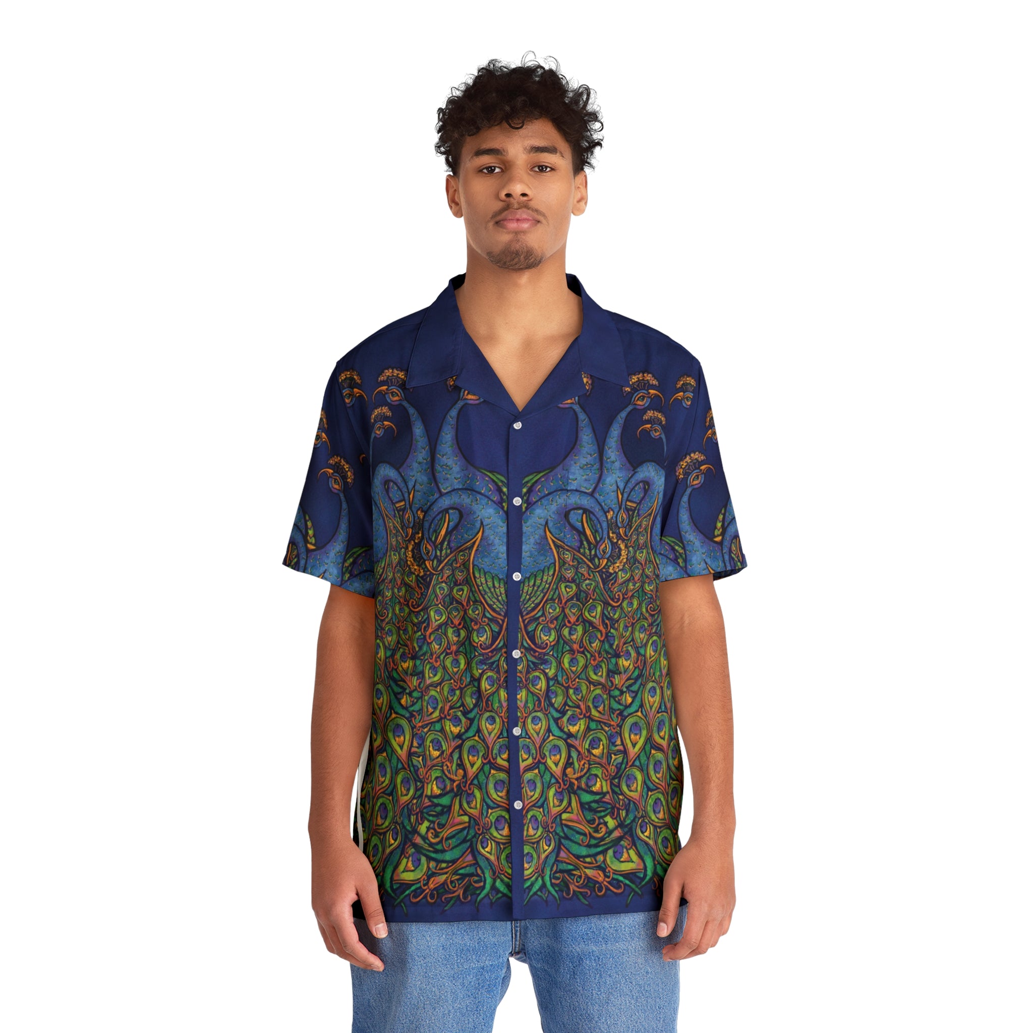 Peacock Love Hawaiian Shirt — Bold Art Print