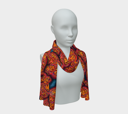 Sliced tomato scarf 16 x 72