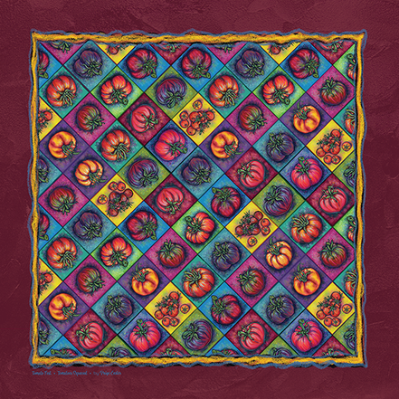 Tomato Squared Bandanna flat lay