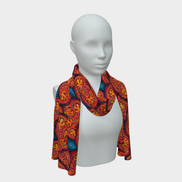 Sliced tomato scarf 16 x 72