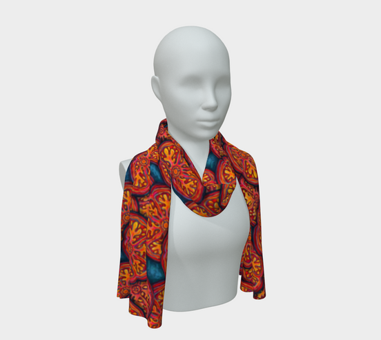 Sliced tomato scarf 16 x 72