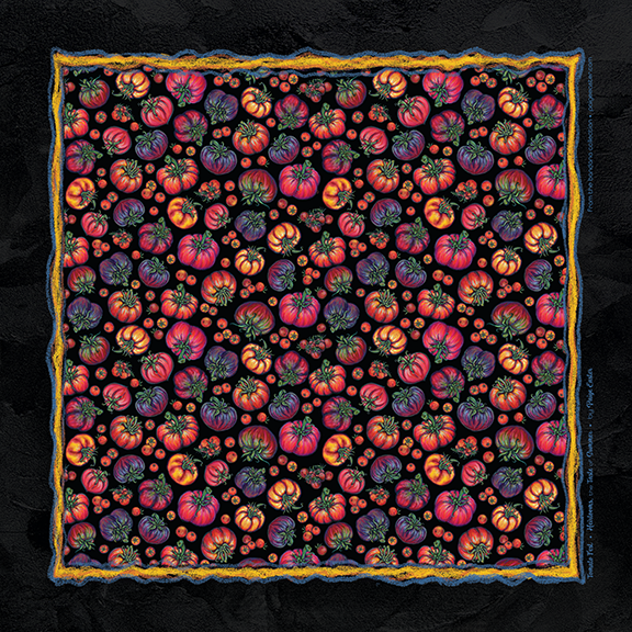 Heirloom Tomato Love Bandanna flat lay