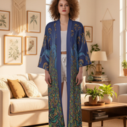 Peacock Love Kimono Robe Lifestyle