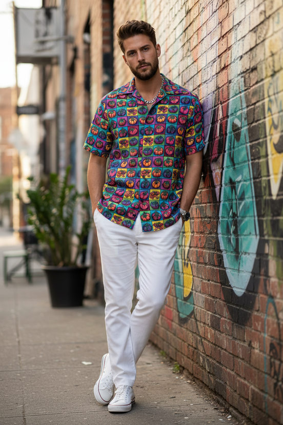 Tomato Squared Premium Mens Revere Shirt - Lifestyle